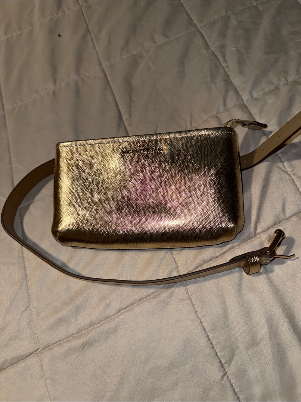 Michael Kors Metallic Gold Crossbody Belt Bag